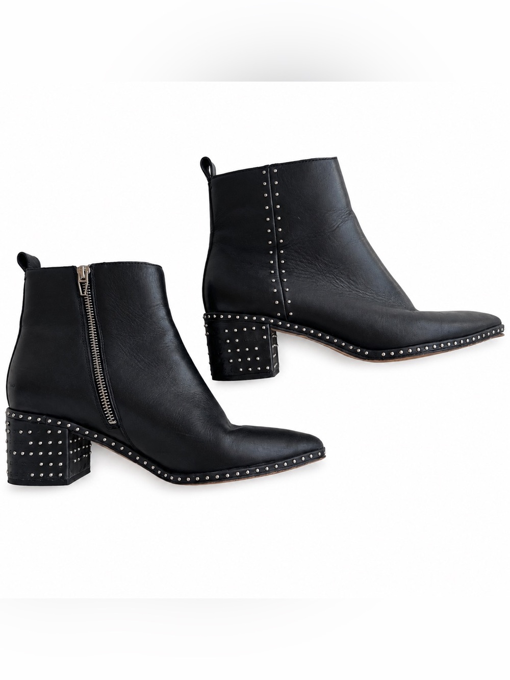 Dolce Vita | Women’s Studded Western Ankle Boots Black Faux Leather - Picture 1 of 7